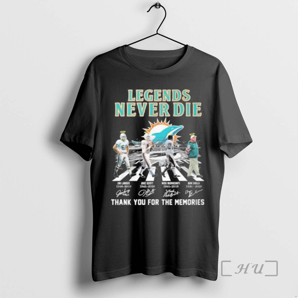 Officials Legends Never Die Miami Dolphins Abbey Road T-Shirts, Hoodie, Sweatshirt | InkNestWear.com
