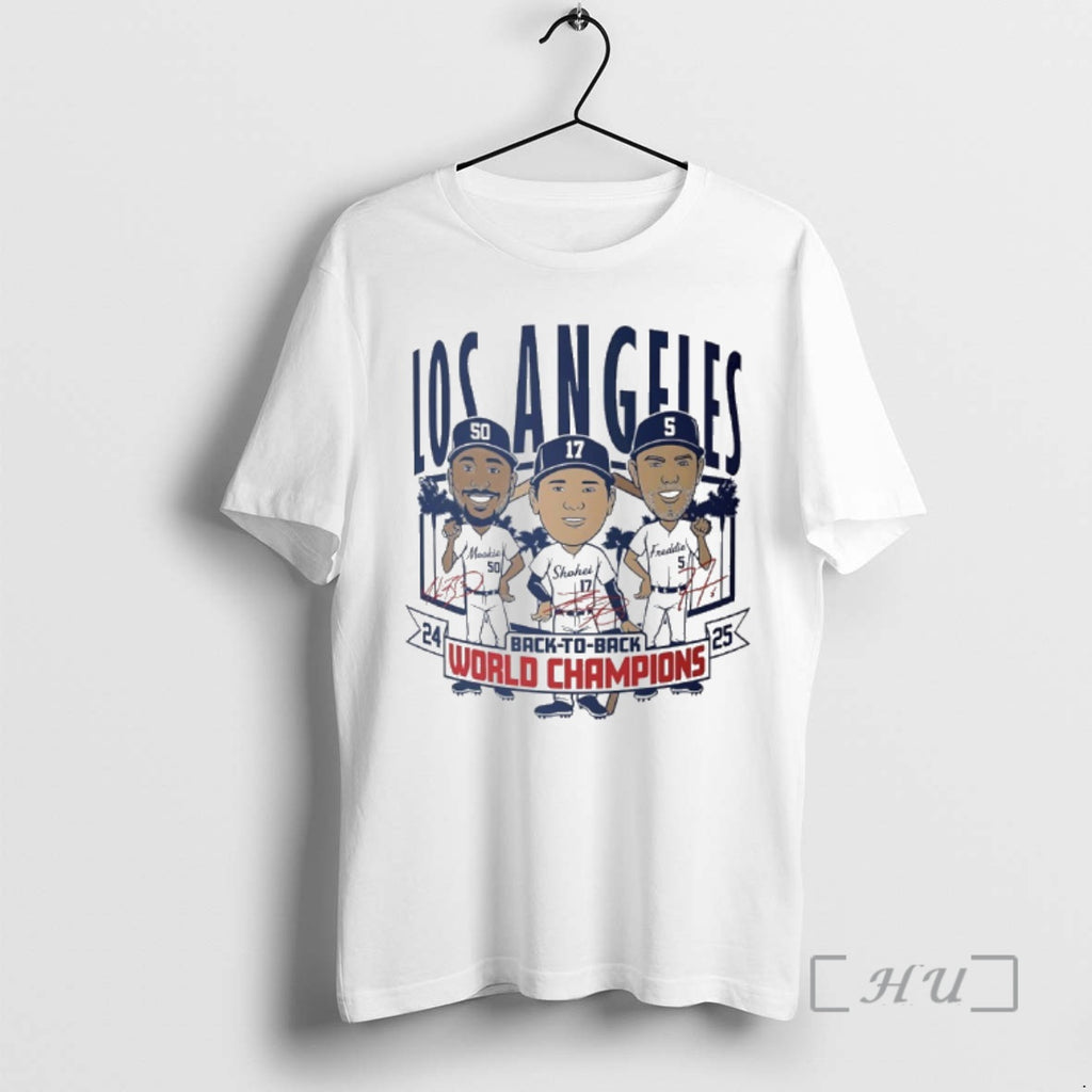 Officials Los Angeles Baseball Back To Back World Champs Caricatures T-Shirts, Hoodie, Sweatshirt | InkNestWear.com