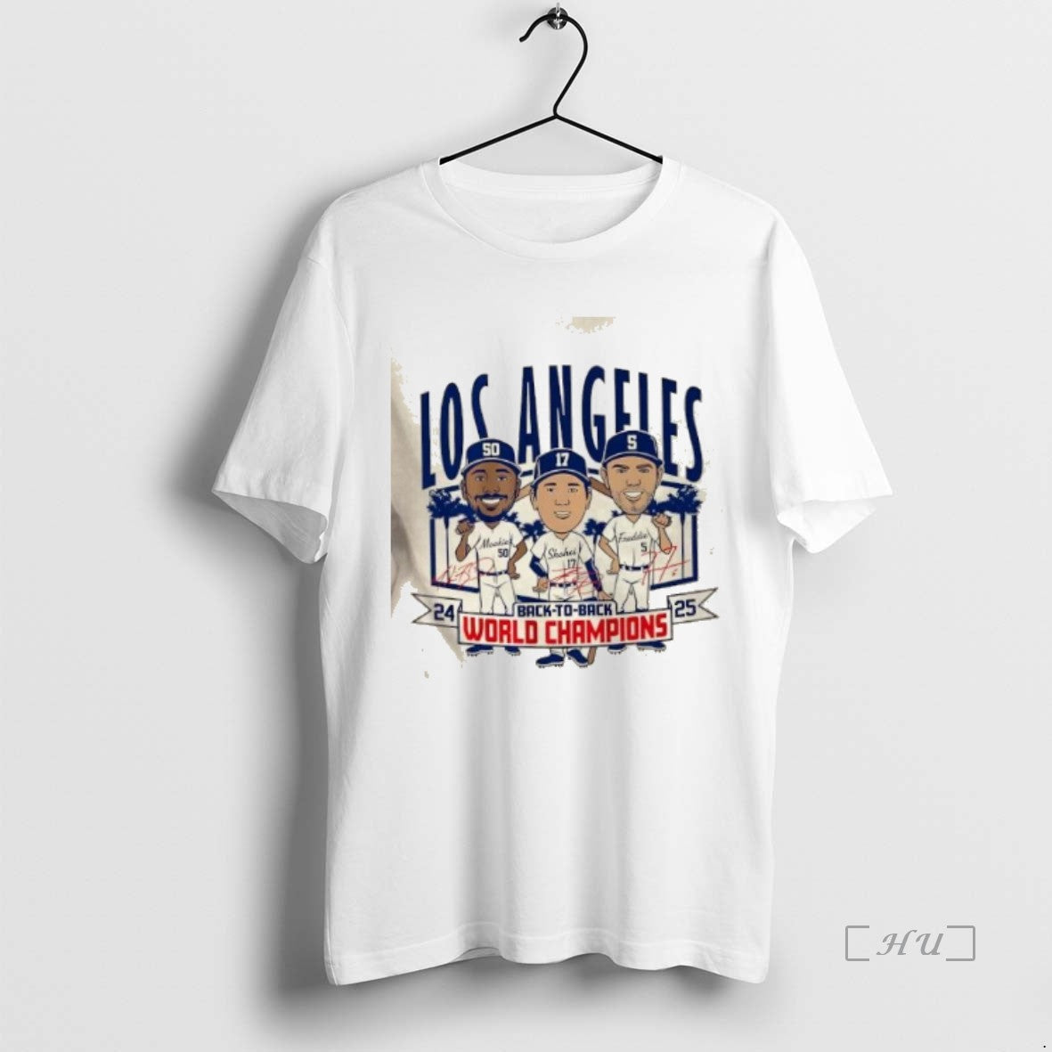 Officials Los Angeles Baseball Kershaw Shohei Freddie Back To Back World Champs Caricatures Premium T-Shirts, Hoodie,...