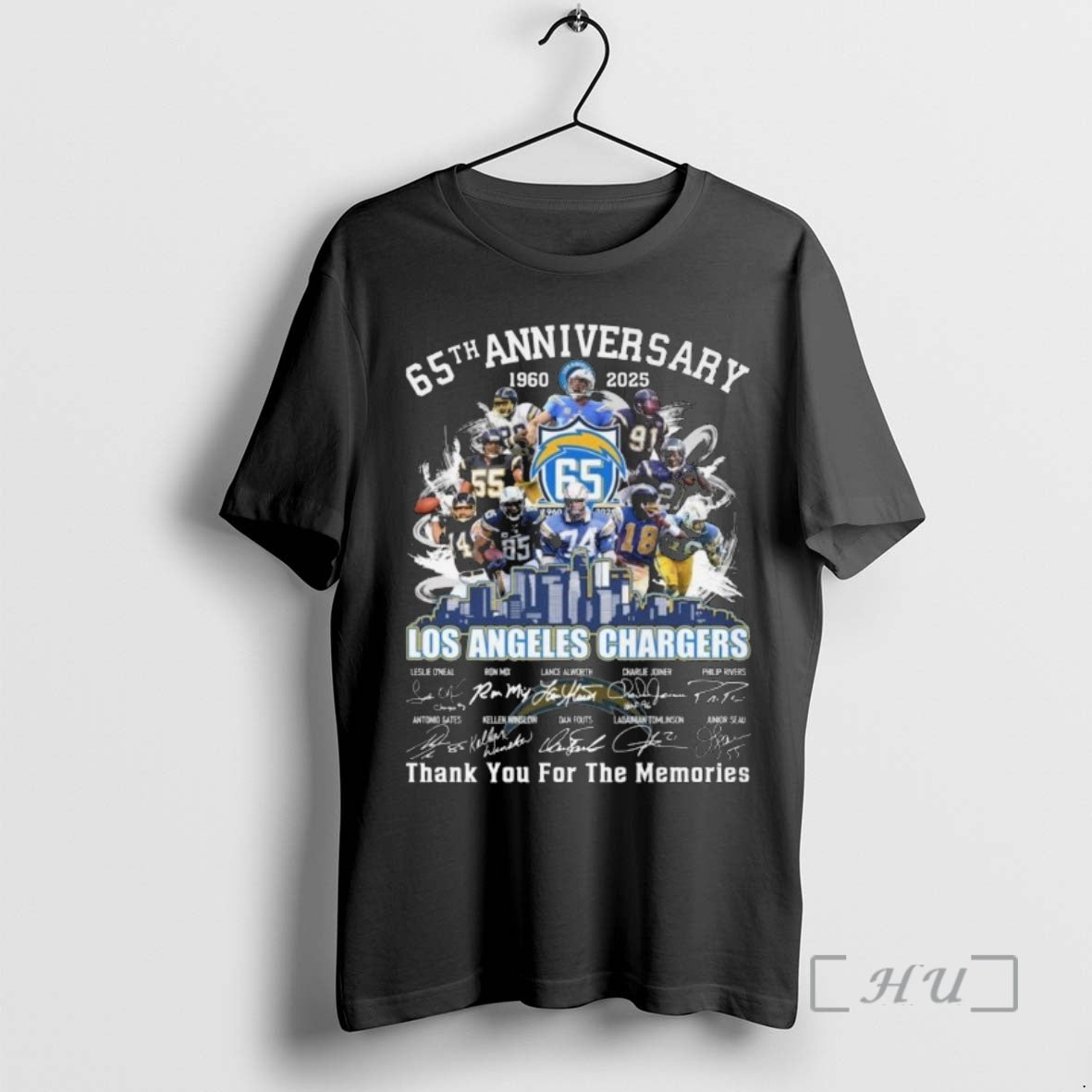 Officials Los Angeles Chargers 65th Anniversary 1960 2025 Players Signatures Thank You For The Memories T-Shirts, Hoodie,...