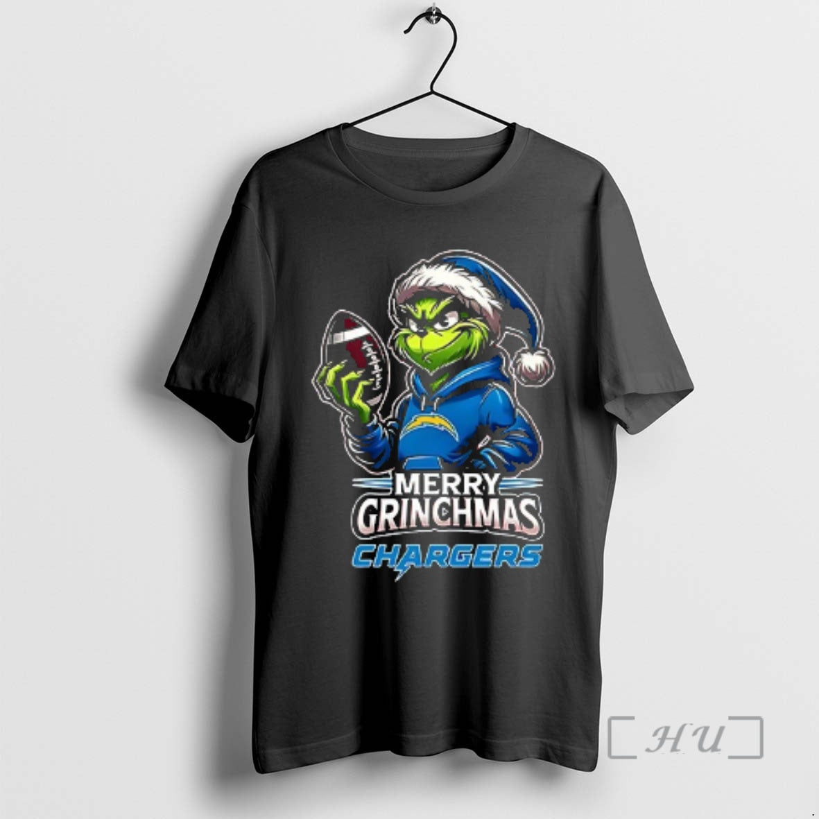 Officials Los Angeles Chargers Merry Grinchmas They Hate Us Because They Aint Us Double Sided T-Shirts, Hoodie, Sweatshirt