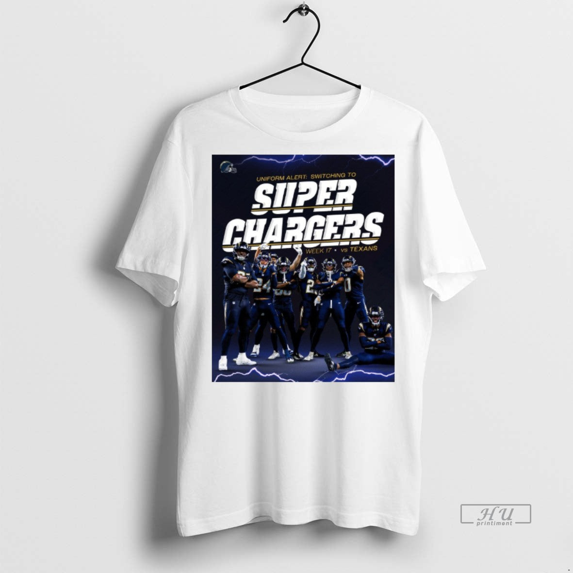 Officials Los Angeles Chargers Vs Houston Texans Uniform Alert Switching To Super Chargers Week 17 T-Shirts, Hoodie,...