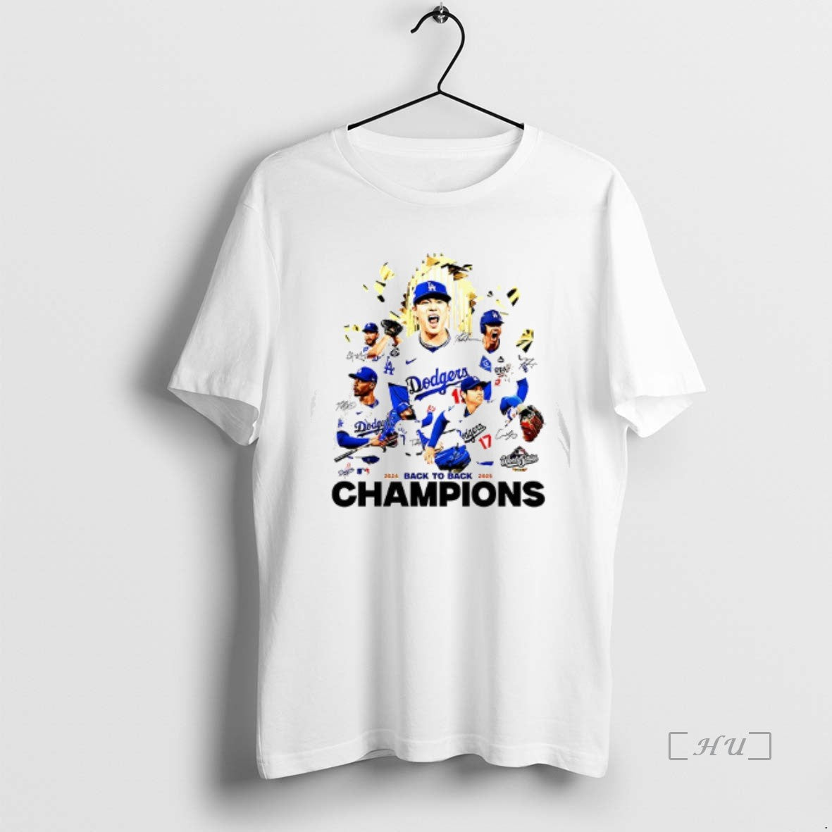 Officials Los Angeles Dodgers World Series Champions Love Breathe Blue Name Roster Graphic Signature Premium T-Shirts,...