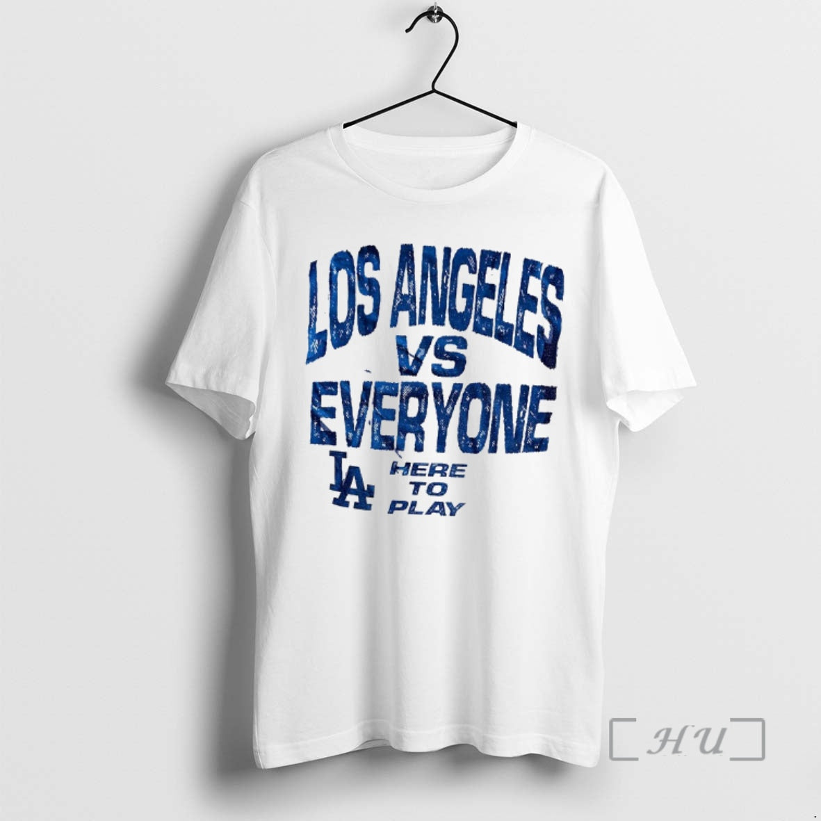 Officials Los Angeles Dodgers Vs Everyone Here To Play Vague Thread Mlb Baseball 2025 Premium T-Shirts, Hoodie, Sweatshirt