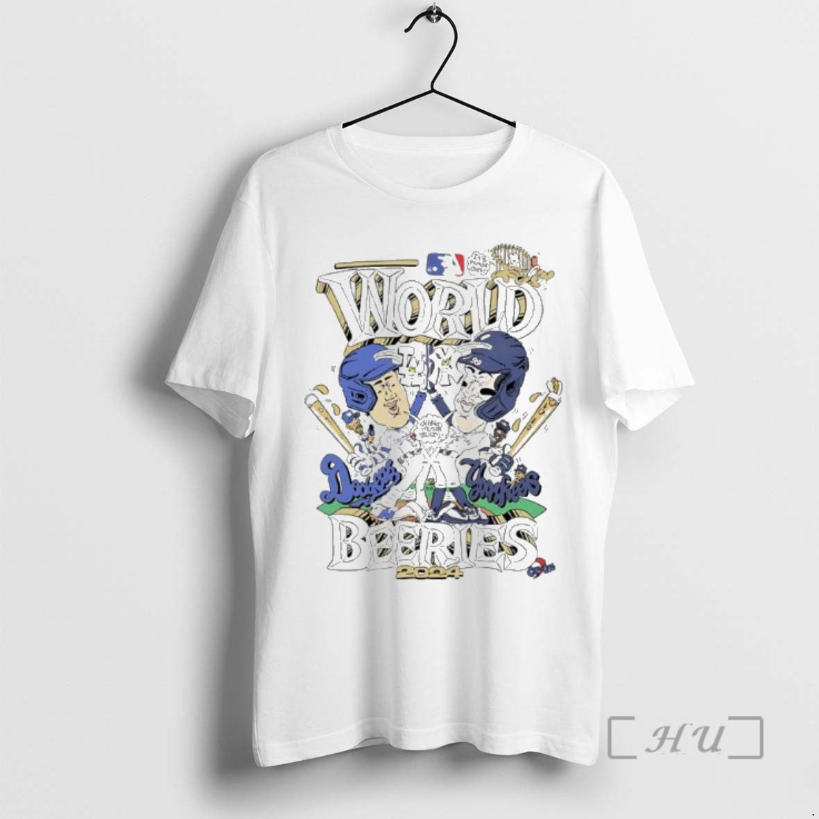 Officials Los Angeles Dodgers Vs New York Yankees 2024 World Beeries Caricature Premium T Shirts Hoodie, Sweatshirt