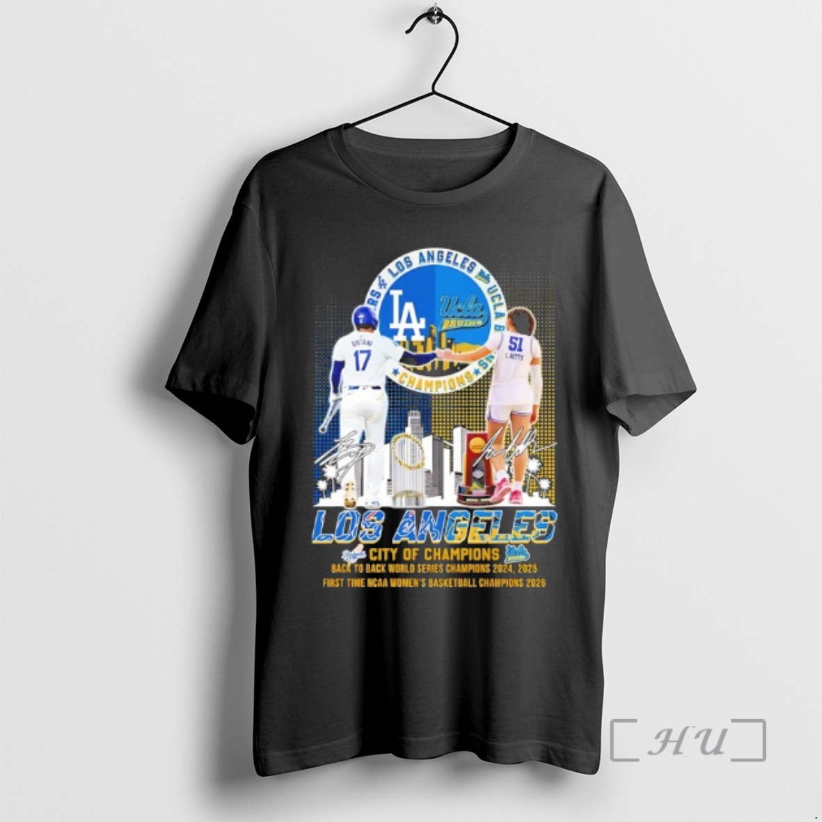 Officials Los Angeles Dodgers X Ucla Bruins City Of Champions Signatures Premium T Shirts Sweater