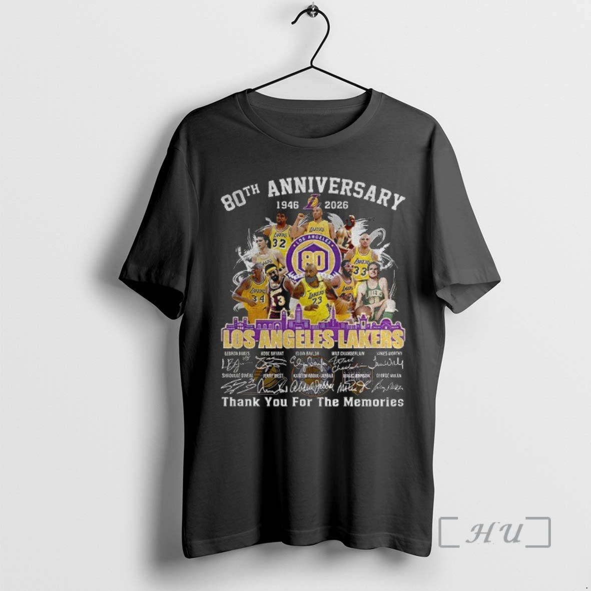 Officials Los Angeles Lakers 80th Anniversary 1947 2026 Obsession Thank You Memories Signatures T-Shirts, Hoodie, Sweatshirt