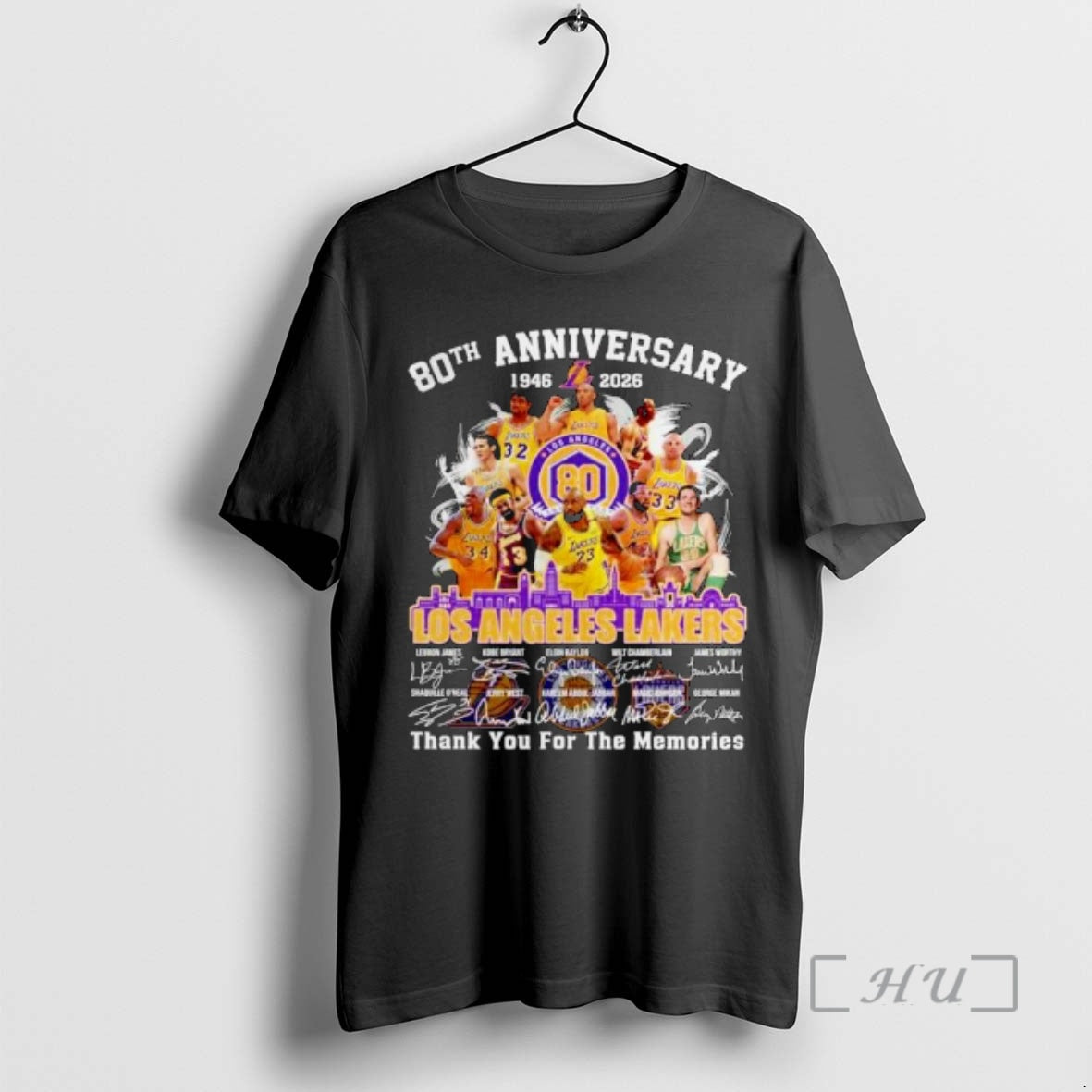 Officials Los Angeles Lakers 80th Anniversary 1947 2026 Thank You For The Memories Signatures Ornaments T-Shirts, Hoodie,...