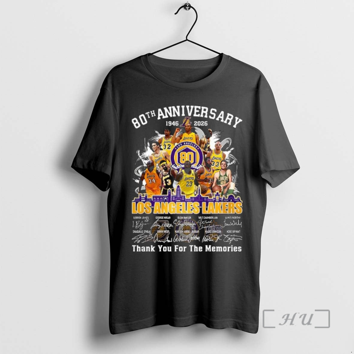 Officials Los Angeles Lakers 80th Anniversary 1946 2026 Thank You For The Memories Signature T-Shirts, Hoodie, Sweatshirt