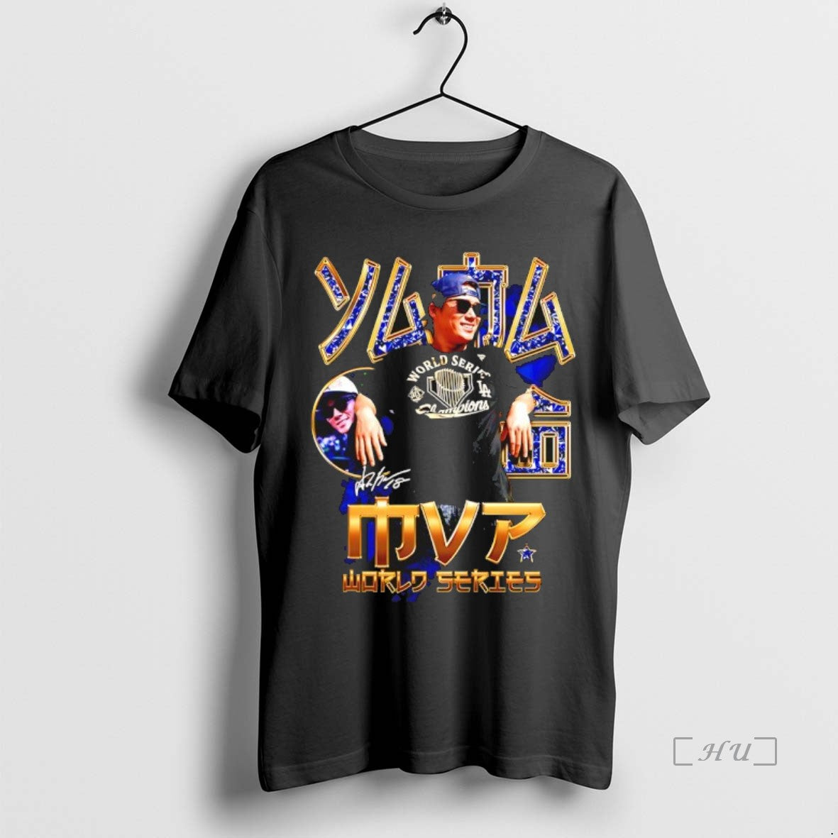 Officials Mvp Yoshinobu Yamamoto Los Angeles Dodgers 2025 World Series Champions Japanese Signature Premium T-Shirts,...