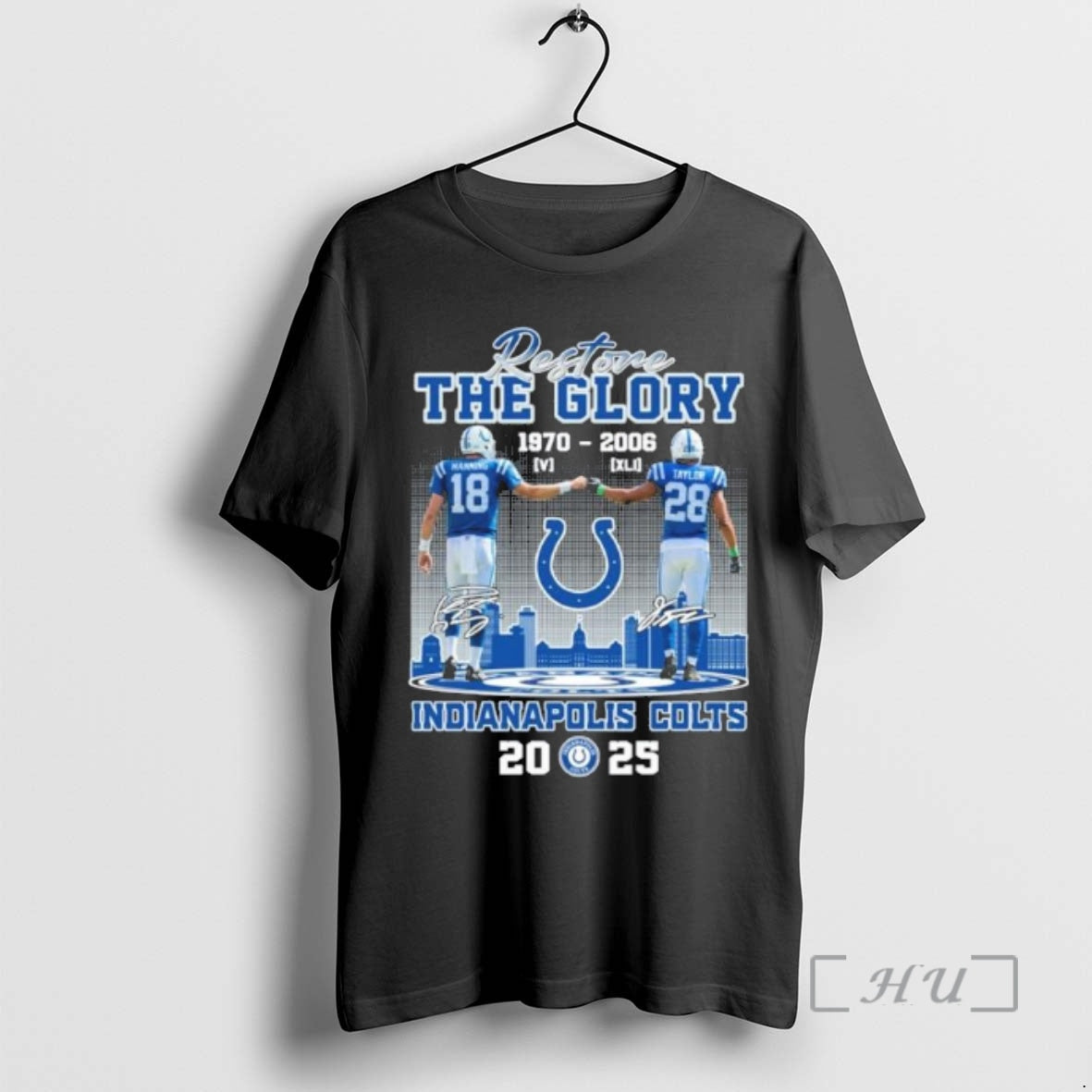 Officials Manning And Taylor Restore The Glory Indianapolis Colts 2025 T-Shirts, Hoodie, Sweatshirt | InkNestWear.com