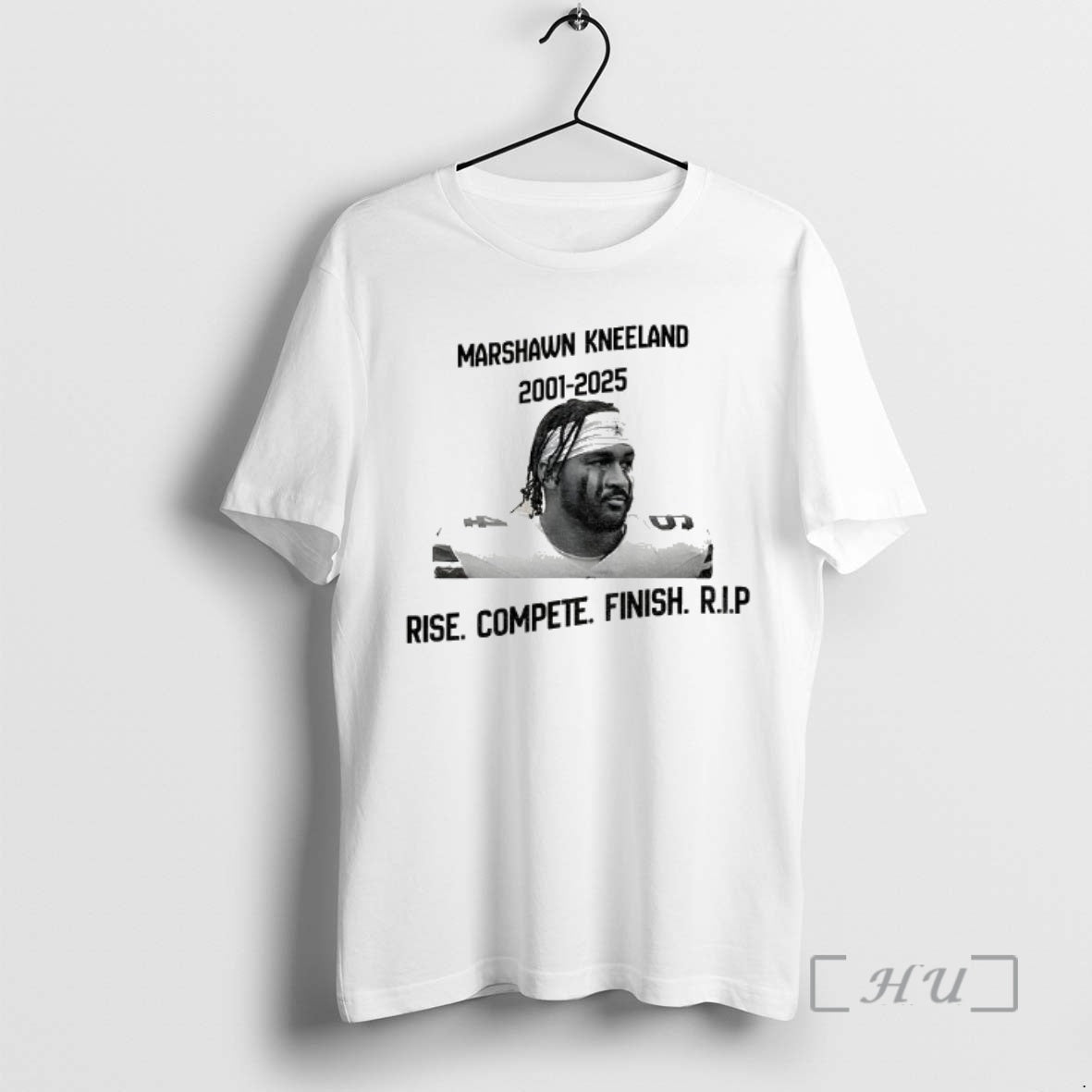 Officials Marshawn Kneeland Football 2001 2025 Rise Compete Finish Rip T-Shirts, Hoodie, Sweatshirt | InkNestWear.com