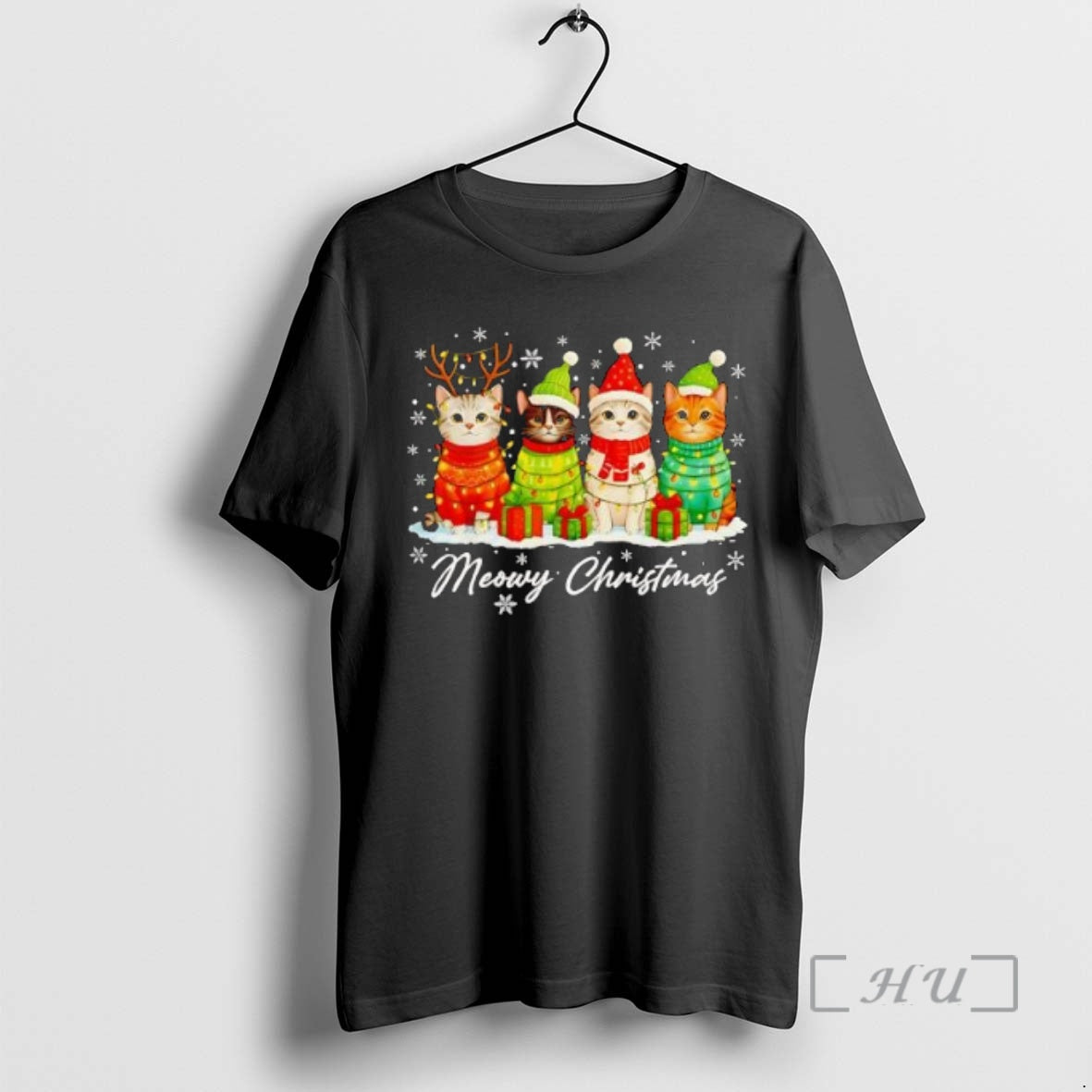 Officials Meowy Christmas Cats Holiday Lights Cozy Season T-Shirts, Hoodie, Sweatshirt | InkNestWear.com
