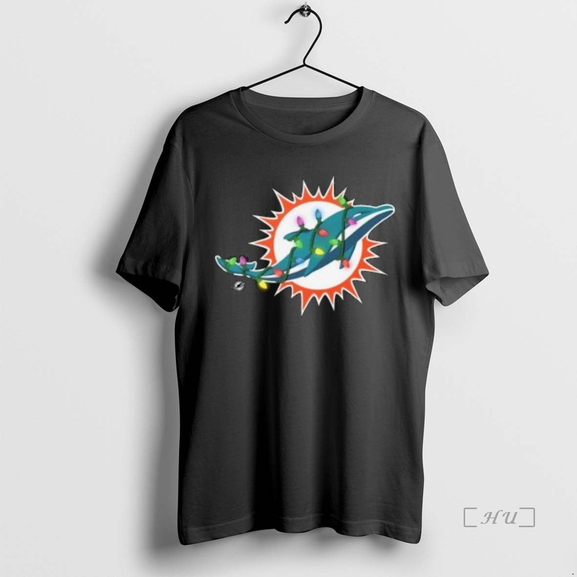 Officials Miami Dolphins Primary Logo Holiday Lights 2025 Circle Black T-Shirts, Hoodie, Sweatshirt | InkNestWear.com