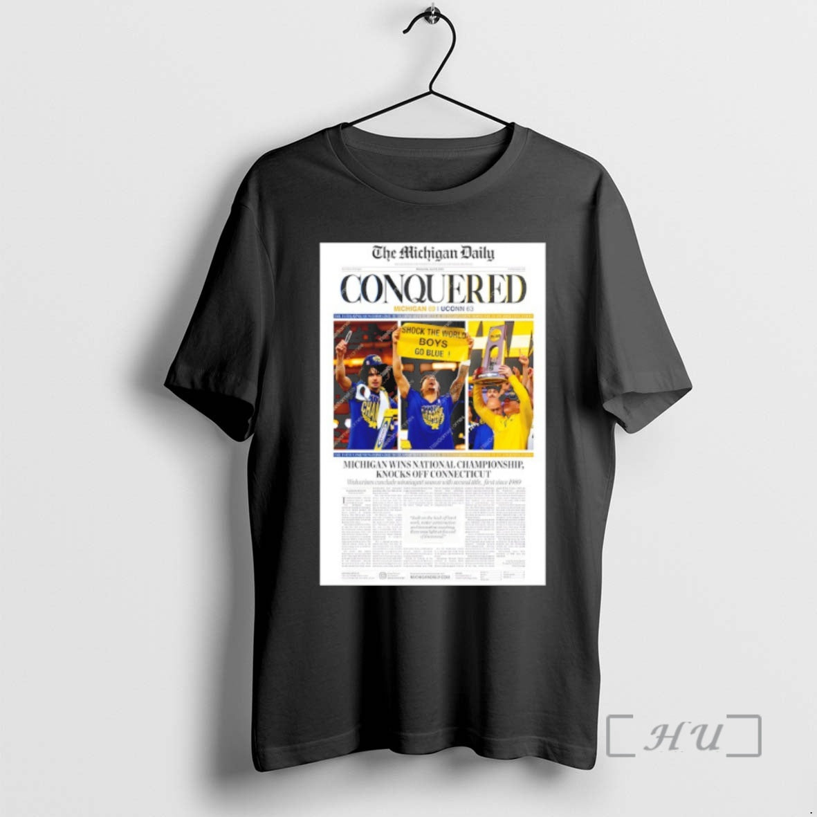 Officials Michigan Wolverines Conquered National Championship Framed Newspaper The Michigan Daily Premium T Shirts Sweater