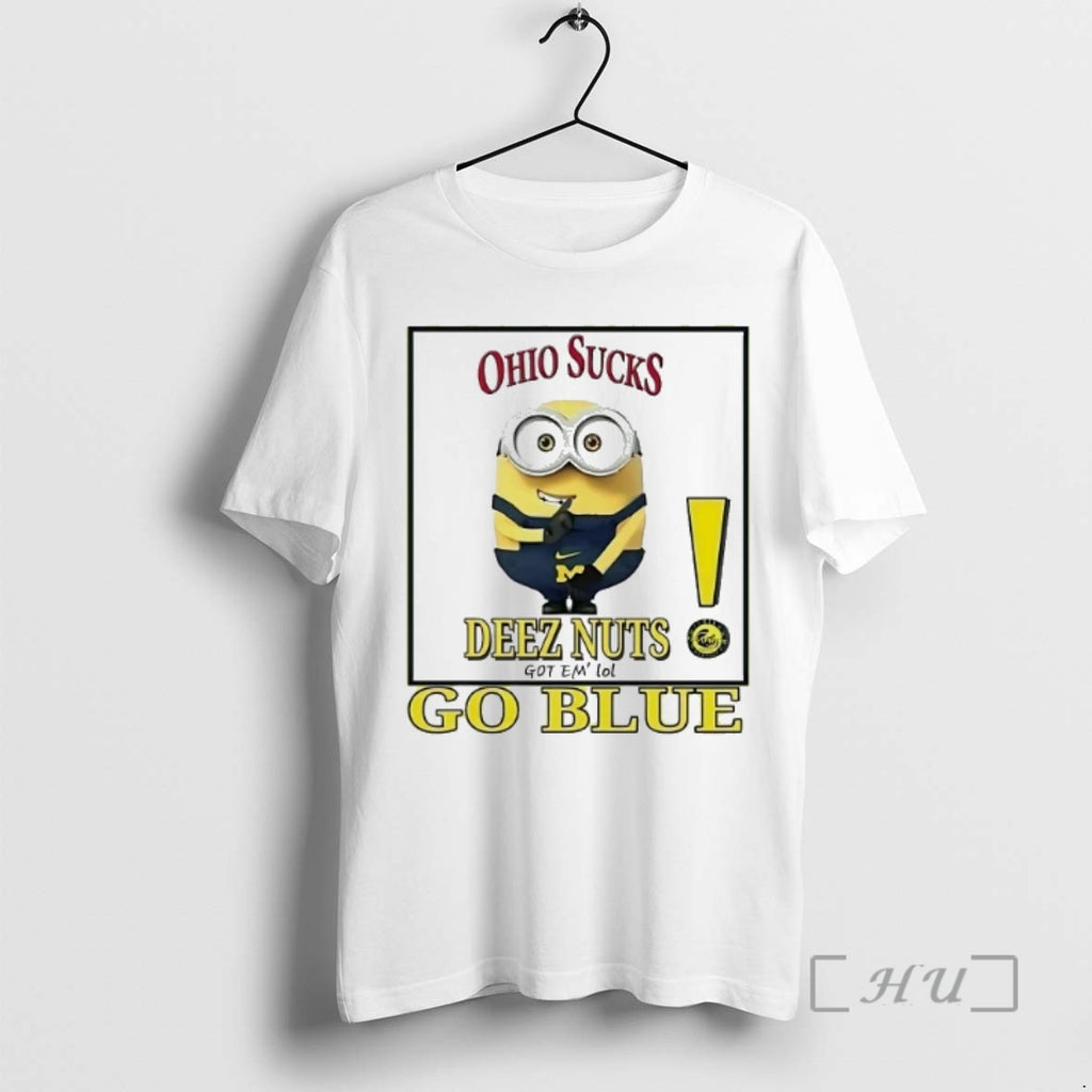 Officials Minion Wolverines Go Blue Deez Nut Got Em Ohio State Football Sucks Premium T-Shirts, Hoodie, Sweatshirt