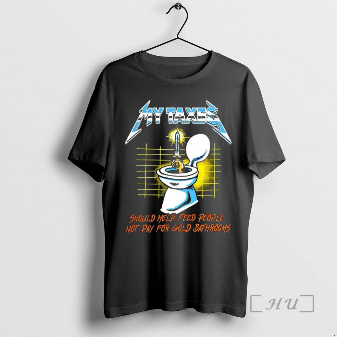 Officials My Taxes Should Help Feed People Not Pay Gold Bathrooms Caricature T-Shirts, Hoodie, Sweatshirt