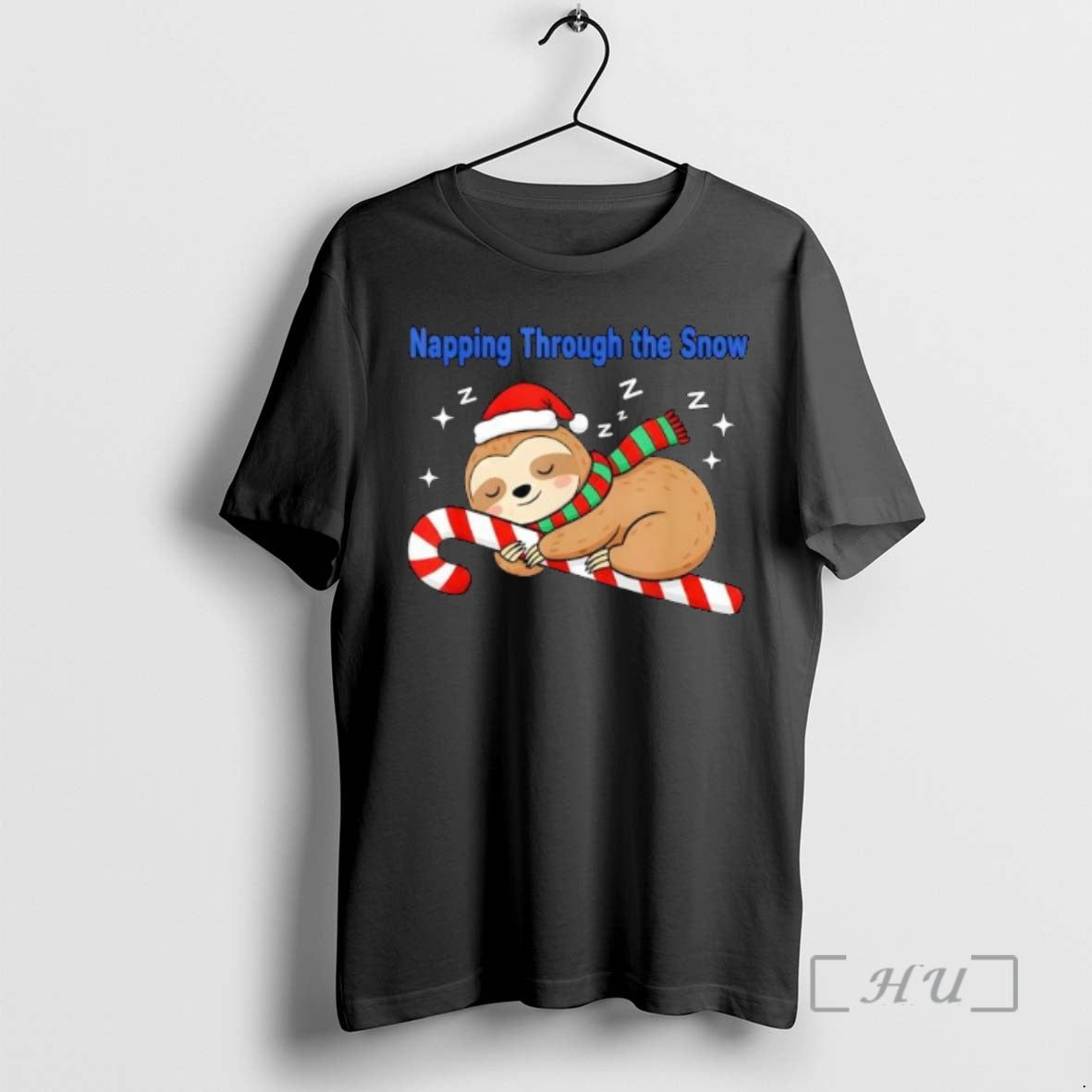 Officials Napping Through Snow Sloth Candy Cane T-Shirts, Hoodie, Sweatshirt