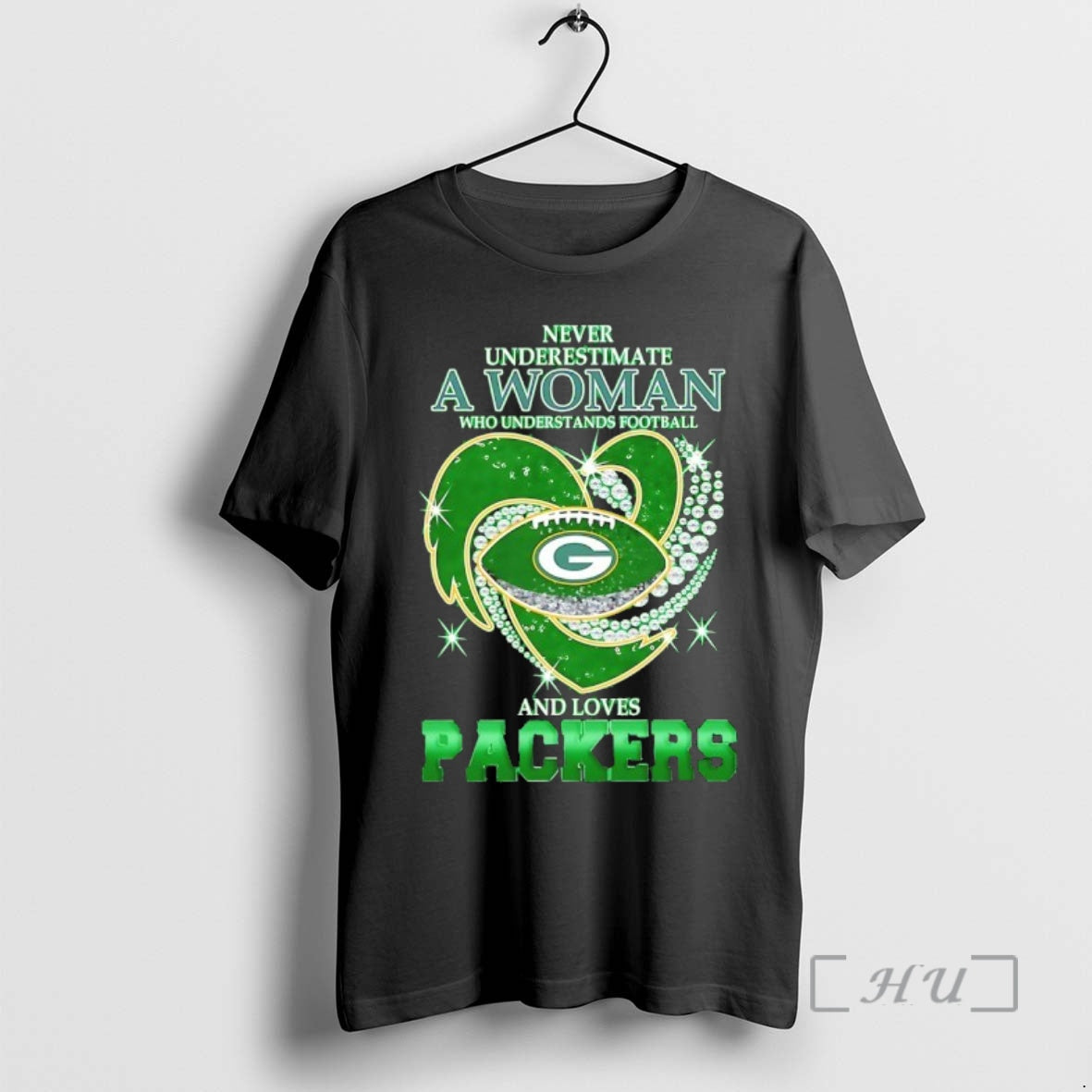 Officials Never Underestimate A Woman Who Understands Football And Loves Green Bay Packers Football Heart T-Shirts,...