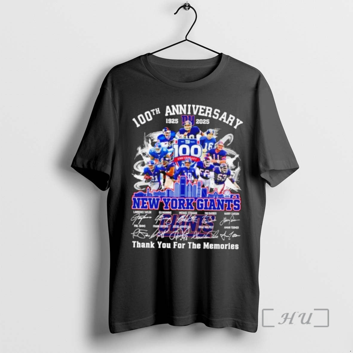 Officials New York Giants 100th Anniversary 1925 2025 Thank You For The Memories Signatures Premium T-Shirts, Hoodie,...