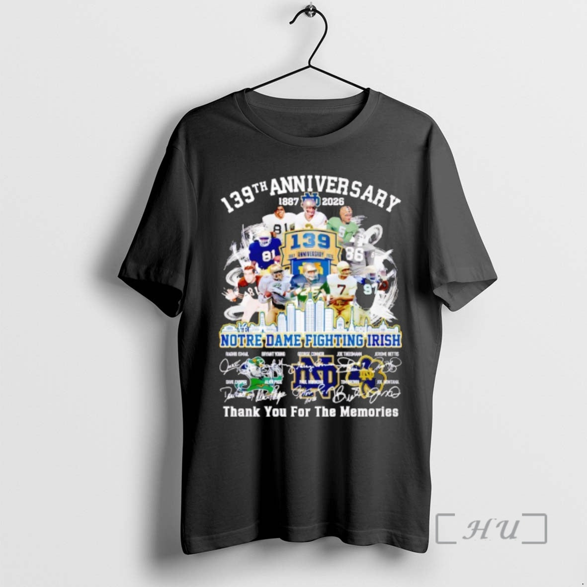 Officials Notre Dame Fighting Irish 139th Anniversary 1887 2026 Thank You For The Memories Premium T-Shirts, Hoodie,...