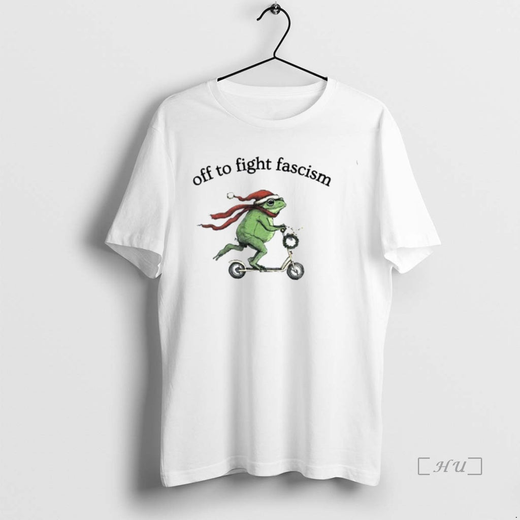 Officials Off To Fight Fascism Santa Frog Meme Liberal Christmas T-Shirts, Hoodie, Sweatshirt | InkNestWear.com