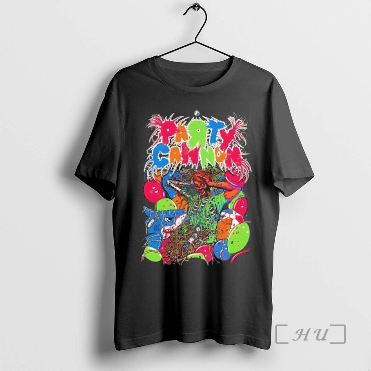 Officials Party Theme Gore Art Neon Cartoon Chaos Extreme Metal Art Black Premium T Shirts Hoodie, Sweatshirt