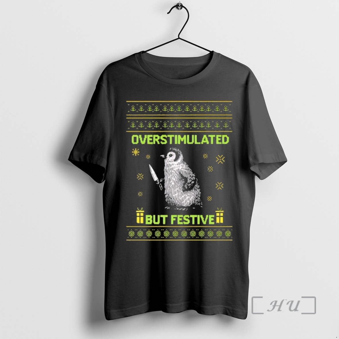 Officials Penguin Overstimulated But Festive Christmas T-Shirts, Hoodie, Sweatshirt | InkNestWear.com