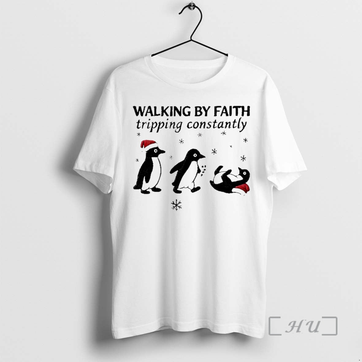 Officials Penguin Walking By Faith Tripping Constantly Christmas T-Shirts, Hoodie, Sweatshirt | InkNestWear.com