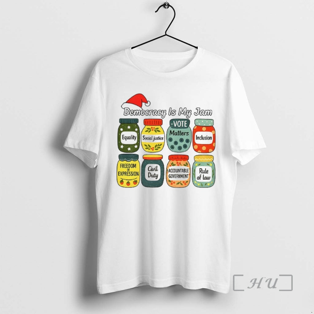 Officials Political Christmas Democracy Is My Jam Pro Democracy T-Shirts, Hoodie, Sweatshirt | InkNestWear.com
