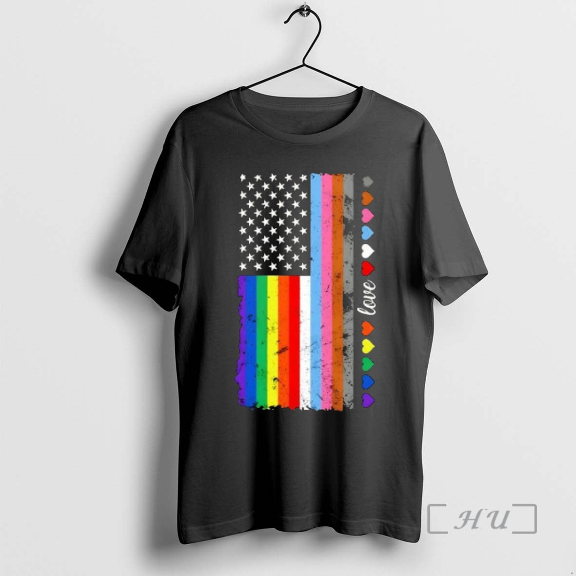 Officials Pride America Flag Love Vintage