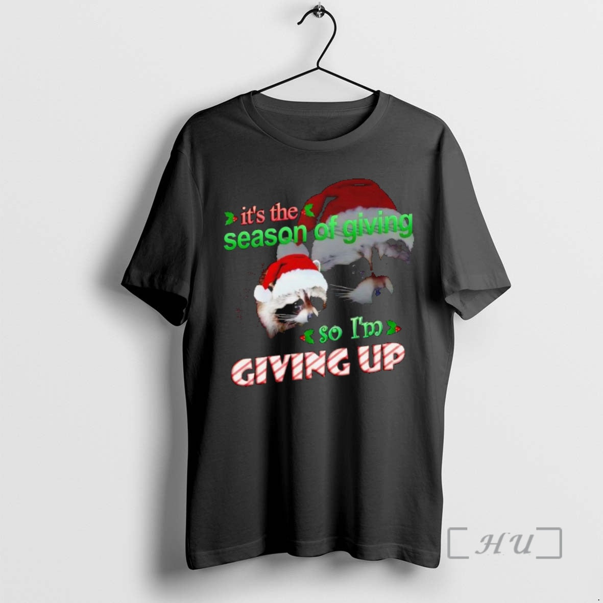 Officials Raccoon Santa Its The Season Of Giving So Im Giving Up Premium T Shirts Hoodie, Sweatshirt | InkNestWear.com