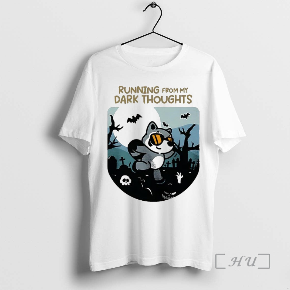 Officials Raccoon Cemetery Running From My Dark Thoughts T-Shirts, Hoodie, Sweatshirt | InkNestWear.com