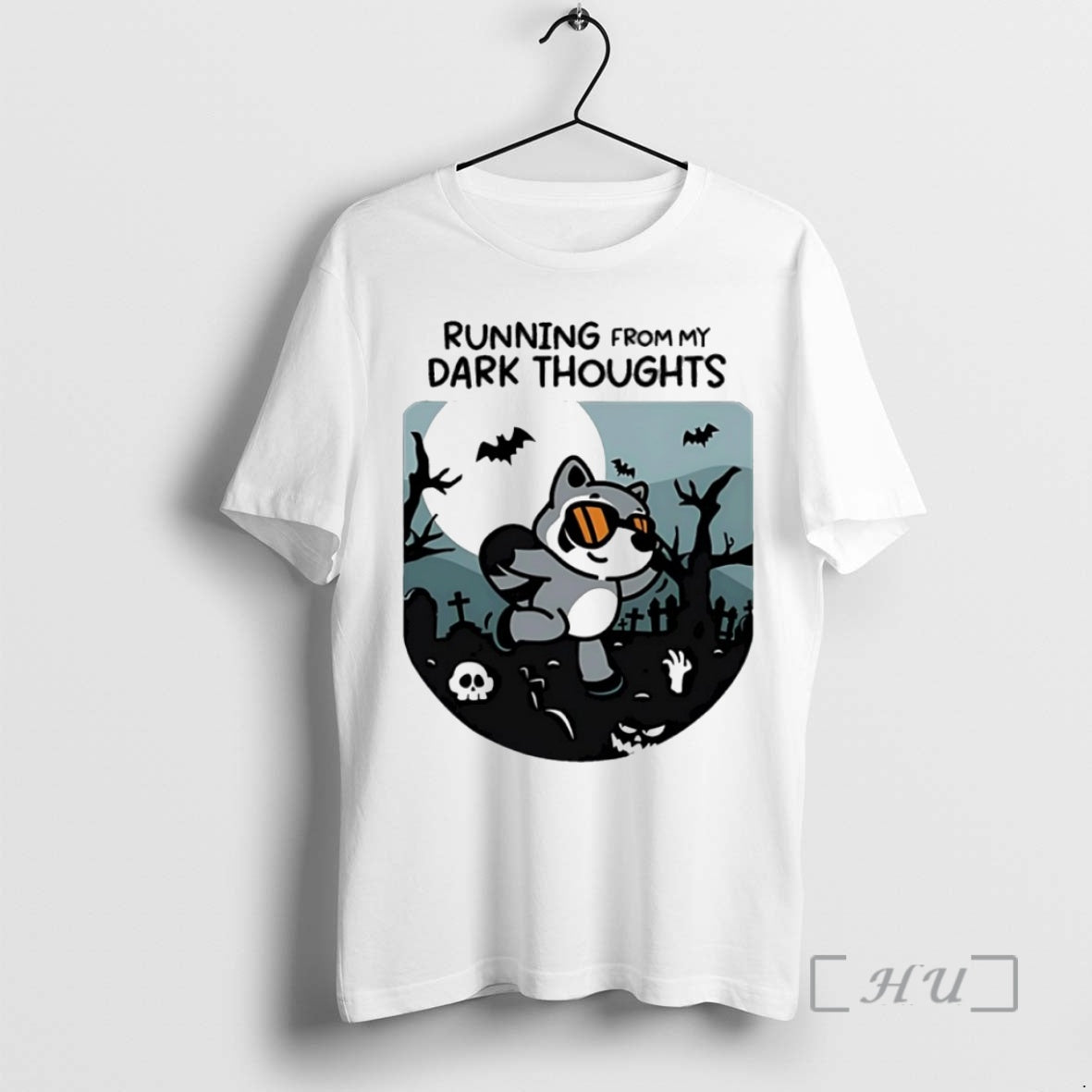 Officials Raccoon Running From My Dark Thoughts Circle T-Shirts, Hoodie, Sweatshirt | InkNestWear.com