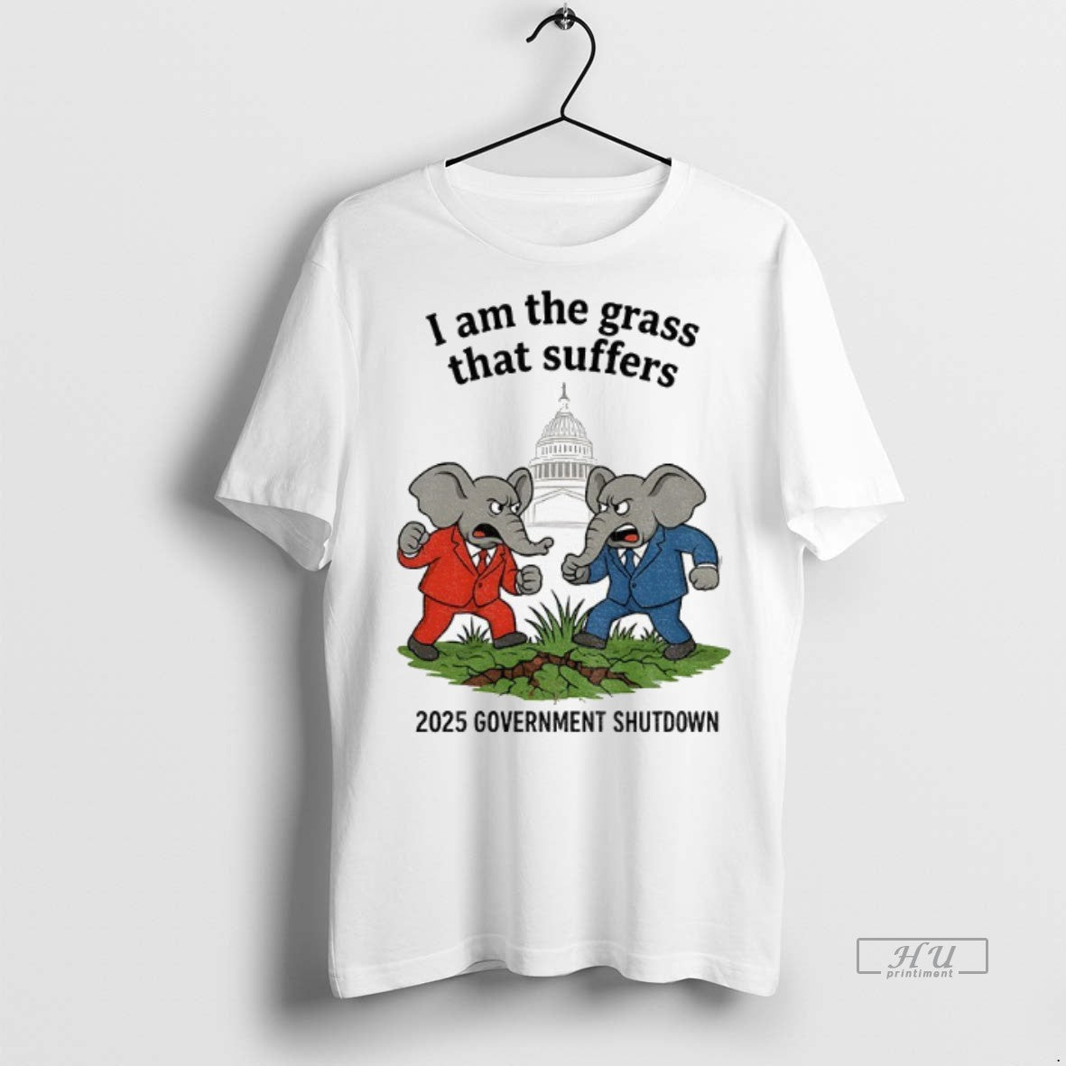 Officials Republican Elephant I Am The Grass That Suffers 2025 Government Shutdown Premium T-Shirts, Hoodie, Sweatshirt