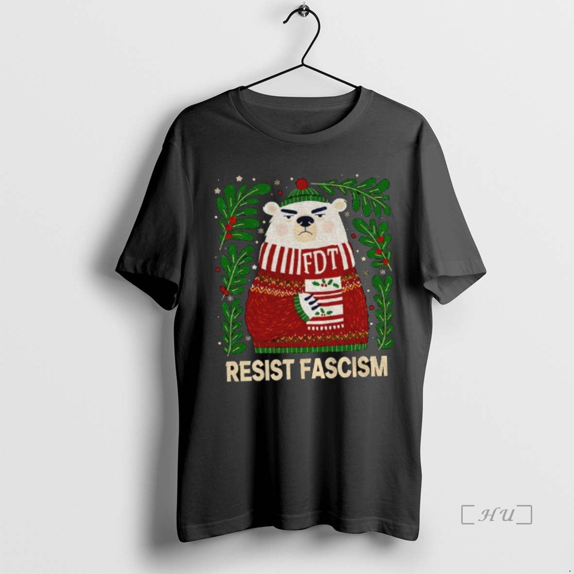 Officials Resist Fascism Christmas Bear Fdt Anti Trump T-Shirts, Hoodie, Sweatshirt | InkNestWear.com
