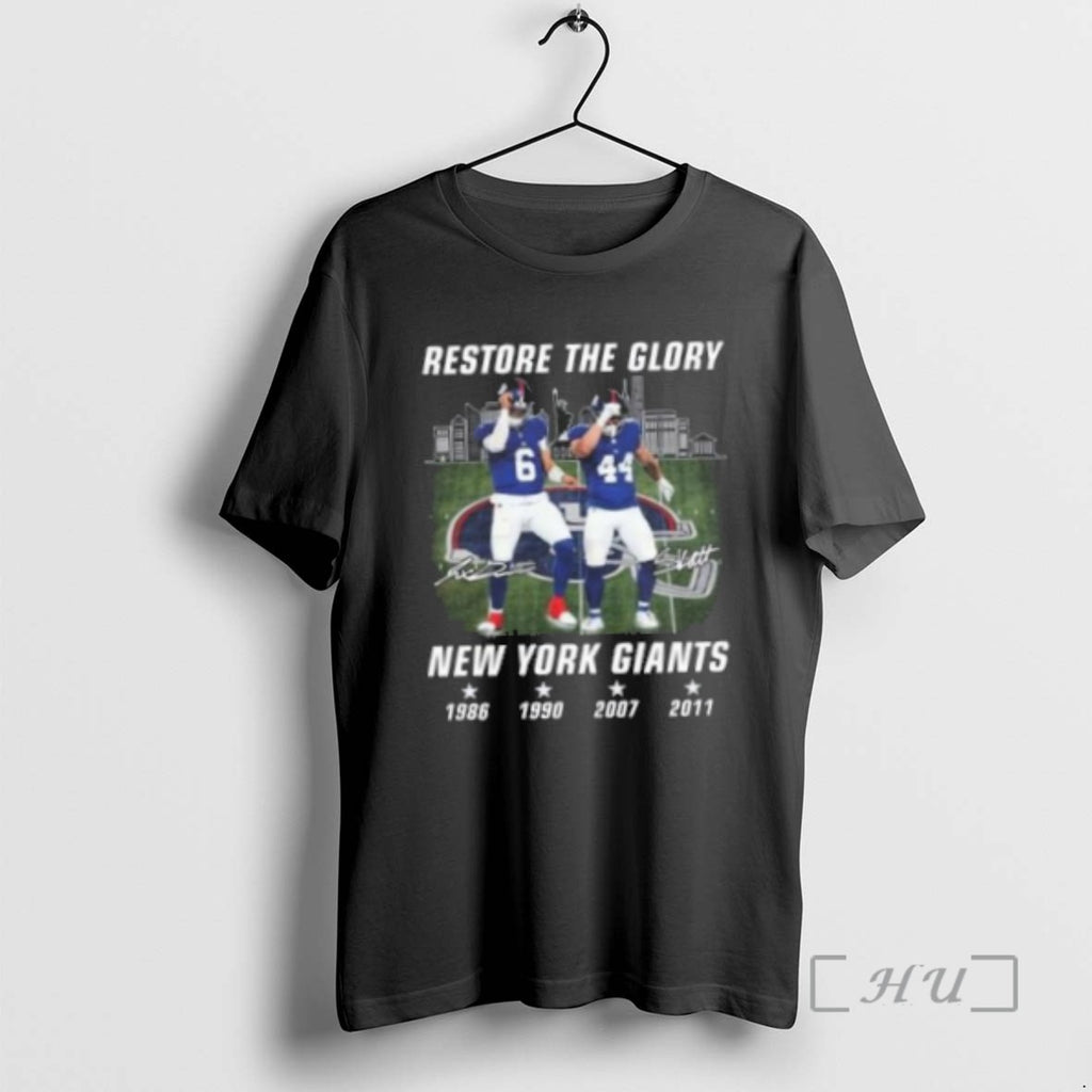 Officials Restore The Glory New York Giants Signatures Shirts Sweater