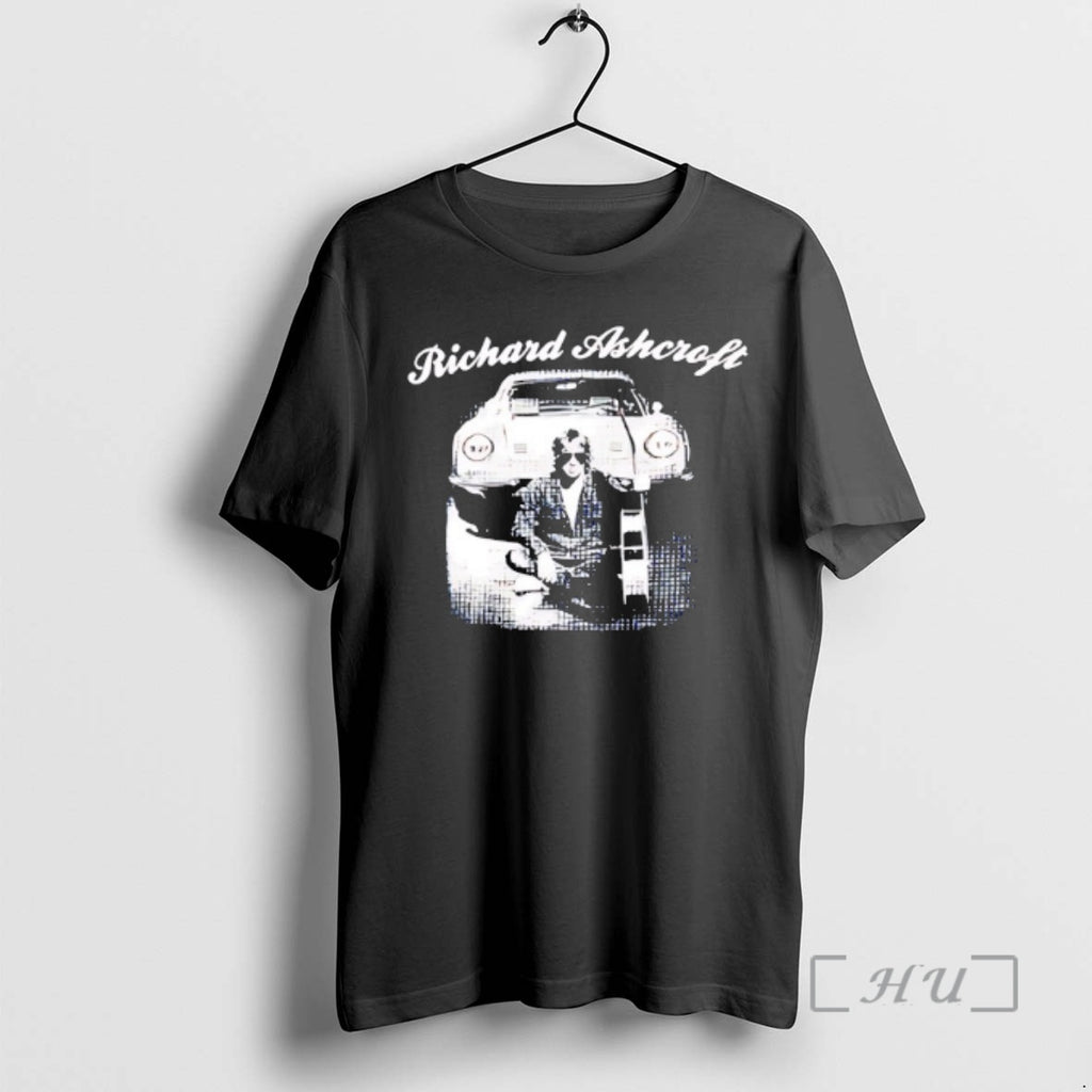 Officials Richard Ashcroft Playing Guitar Behind Car Vintage T-Shirts, Hoodie, Sweatshirt | InkNestWear.com