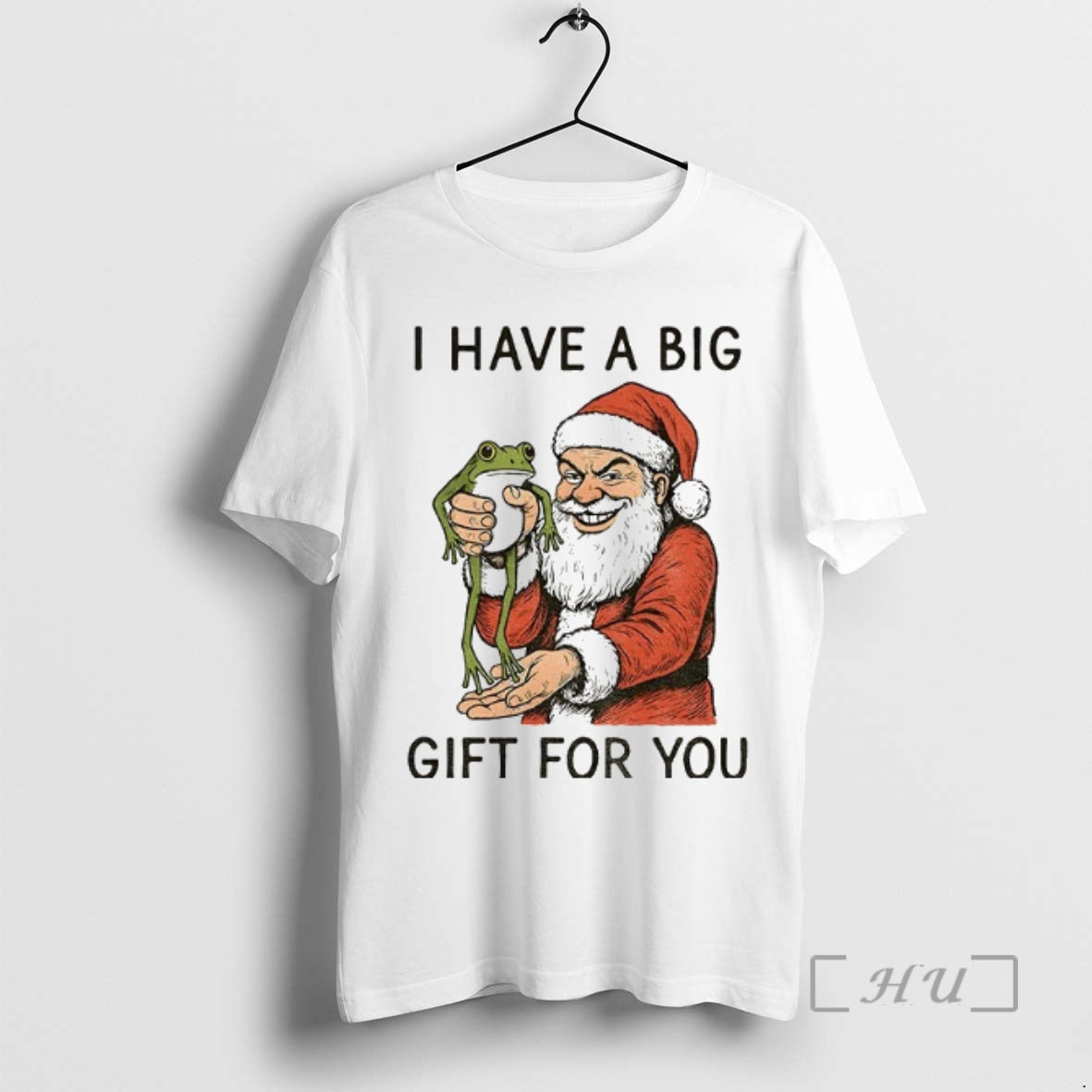 Officials Santa Claus Hold Frog I Have A Big Gift For You Merry Christmas Premium T-Shirts, Hoodie, Sweatshirt