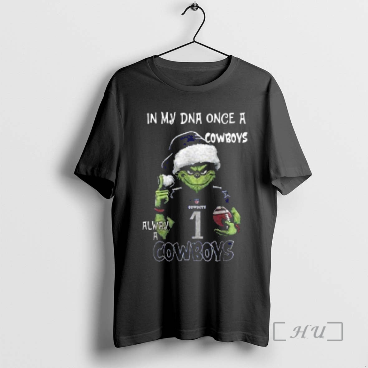 Officials Santa Grinch In My Dna Once A Cowboys Alway A Dallas Cowboys Christmas Two T-Shirts, Hoodie, Sweatshirt
