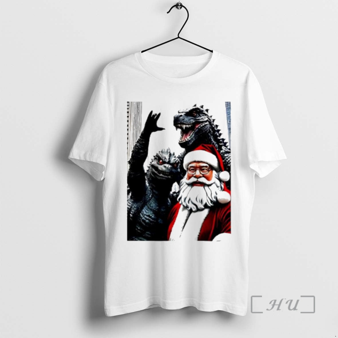 Officials Santa And Godzilla Christmas Geeky Holiday T-Shirts, Hoodie, Sweatshirt | InkNestWear.com