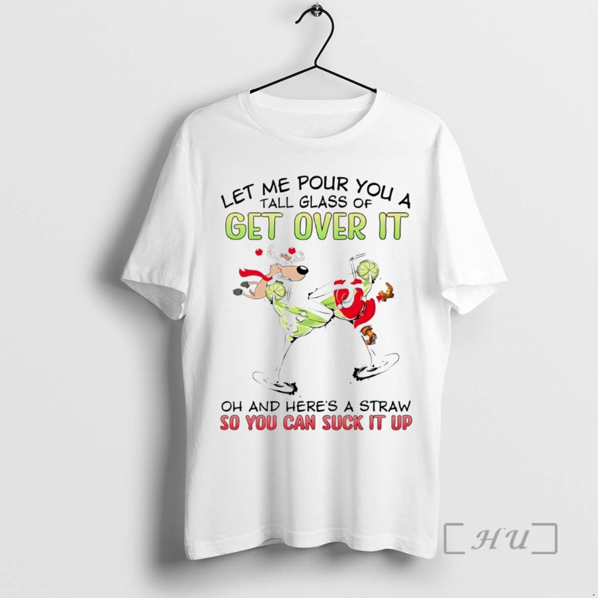 Officials Santa Let Me Pour You A Tall Glass Of Get Over It Christmas Premium T-Shirts, Hoodie, Sweatshirt | InkNestWear.com