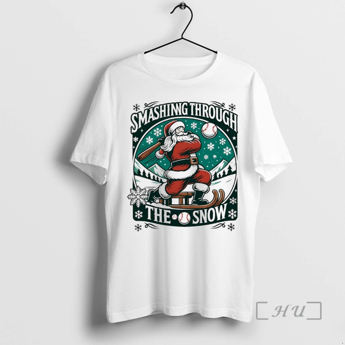 Officials Santa Smashing Through The Snow Baseball Christmas T-Shirts, Hoodie, Sweatshirt | InkNestWear.com