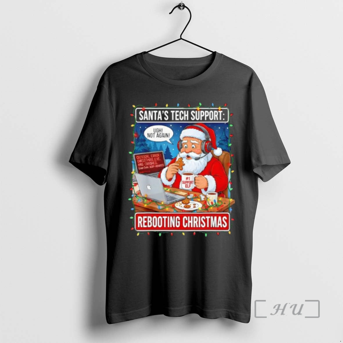 Officials Santas Tech Support Rebooting Christmas Funny T-Shirts, Hoodie, Sweatshirt | InkNestWear.com