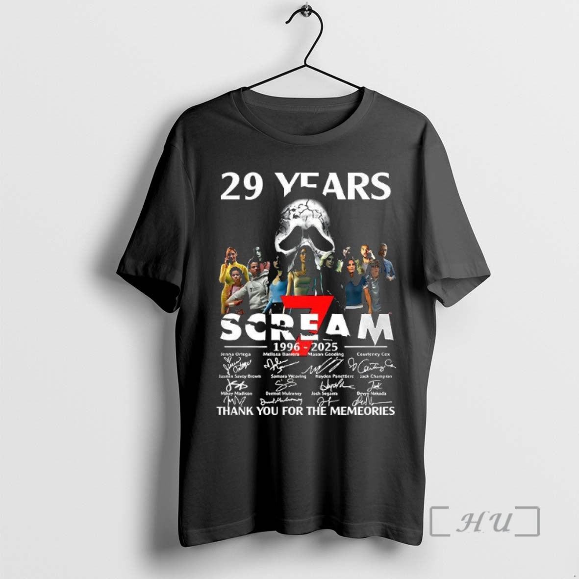 Officials Scream 7 29 Years Anniversary Thank You For Memories Actors Signature Premium T Shirts Hoodie, Sweatshirt