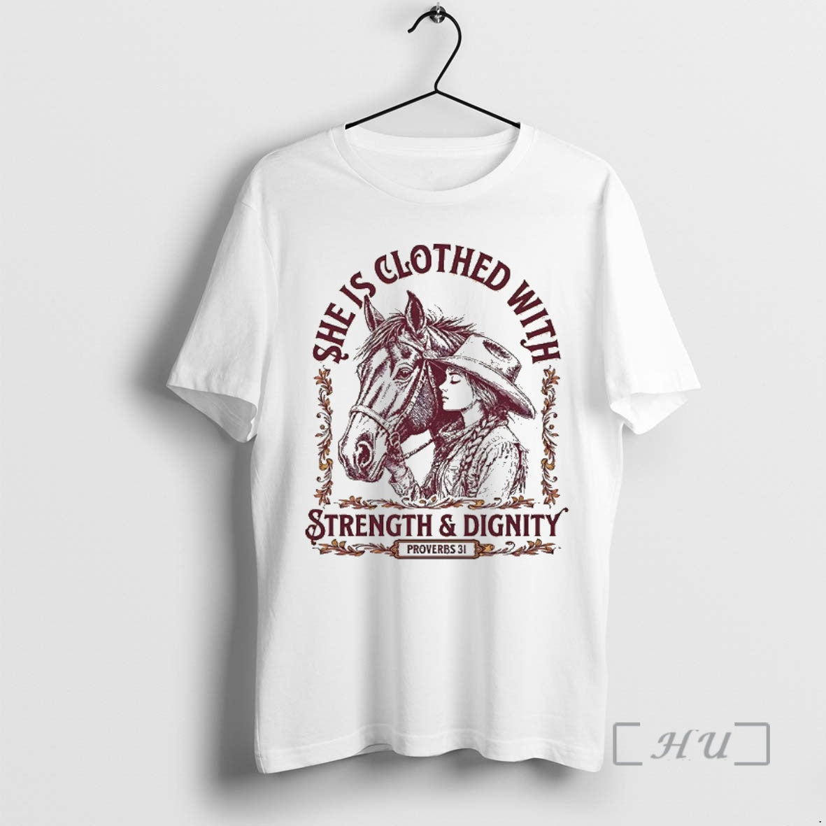 Officials She Is Clothed Strength Dignity Proverbs 31 Cowgirl Horse T-Shirts, Hoodie, Sweatshirt