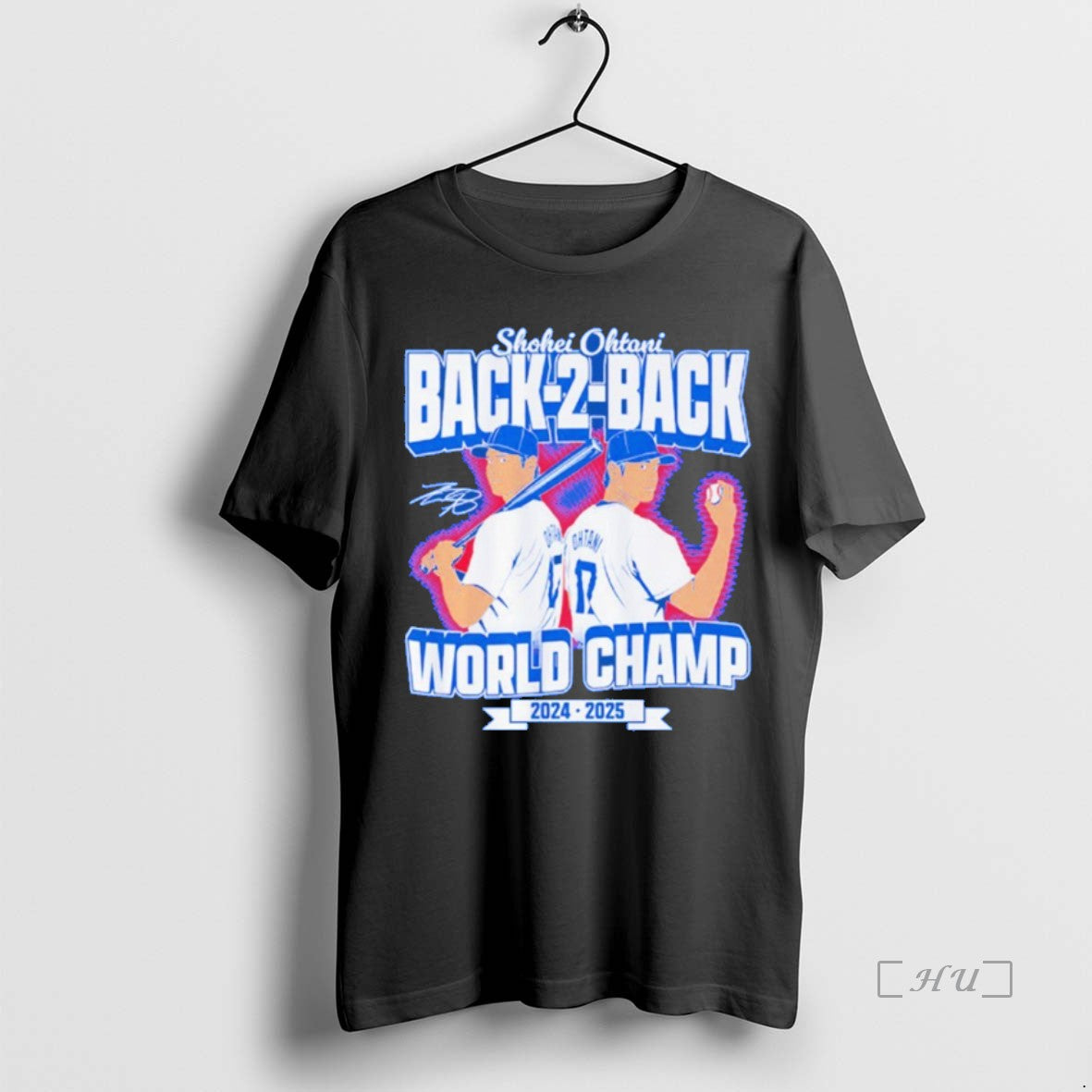 Officials Shohei Ohtani Signature Back To Back World Champs 2024 2025 Blue T-Shirts, Hoodie, Sweatshirt | InkNestWear.com