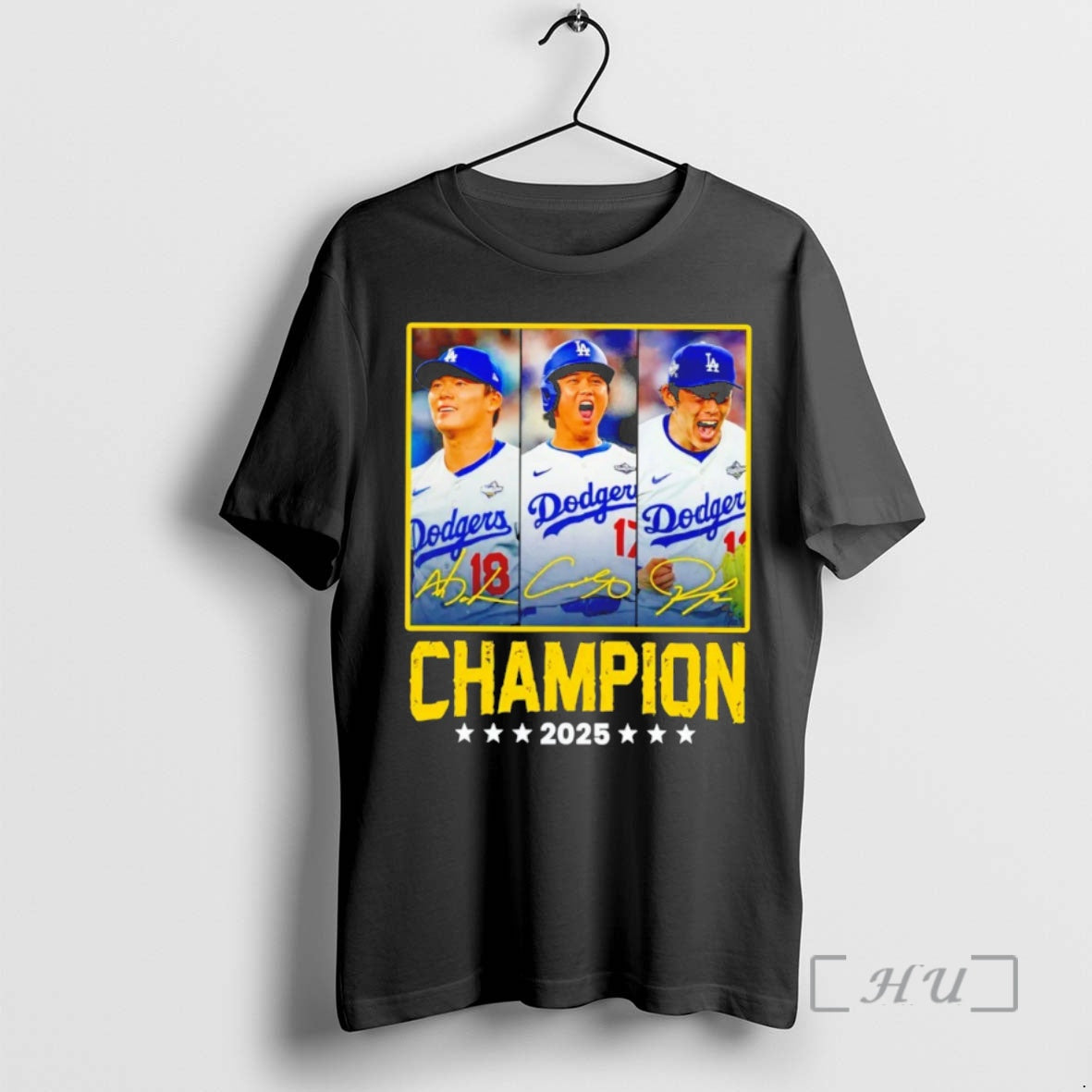 Officials Shohei Ohtani Yoshinobu Yamamoto Teoscar Hernandez Los Angeles Dodgers Champion 2025 Signatures Premium...