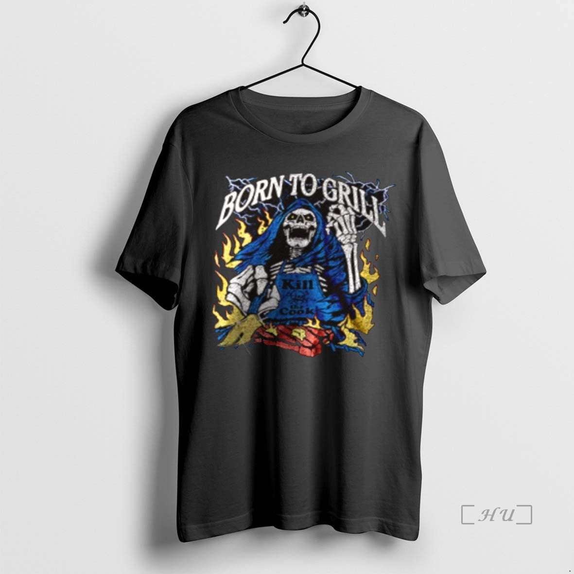Officials Skeleton Born To Grill Kill The Cook T-Shirts, Hoodie, Sweatshirt | InkNestWear.com