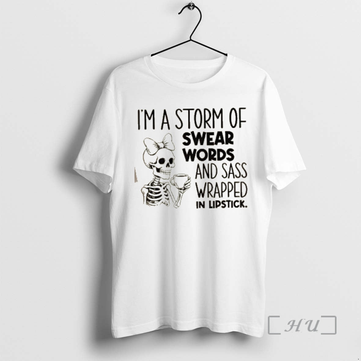 Officials Skeleton Girl Im A Storm Of Swear Words And Sass Wrapped In Lipstick Premium T-Shirts, Hoodie, Sweatshirt